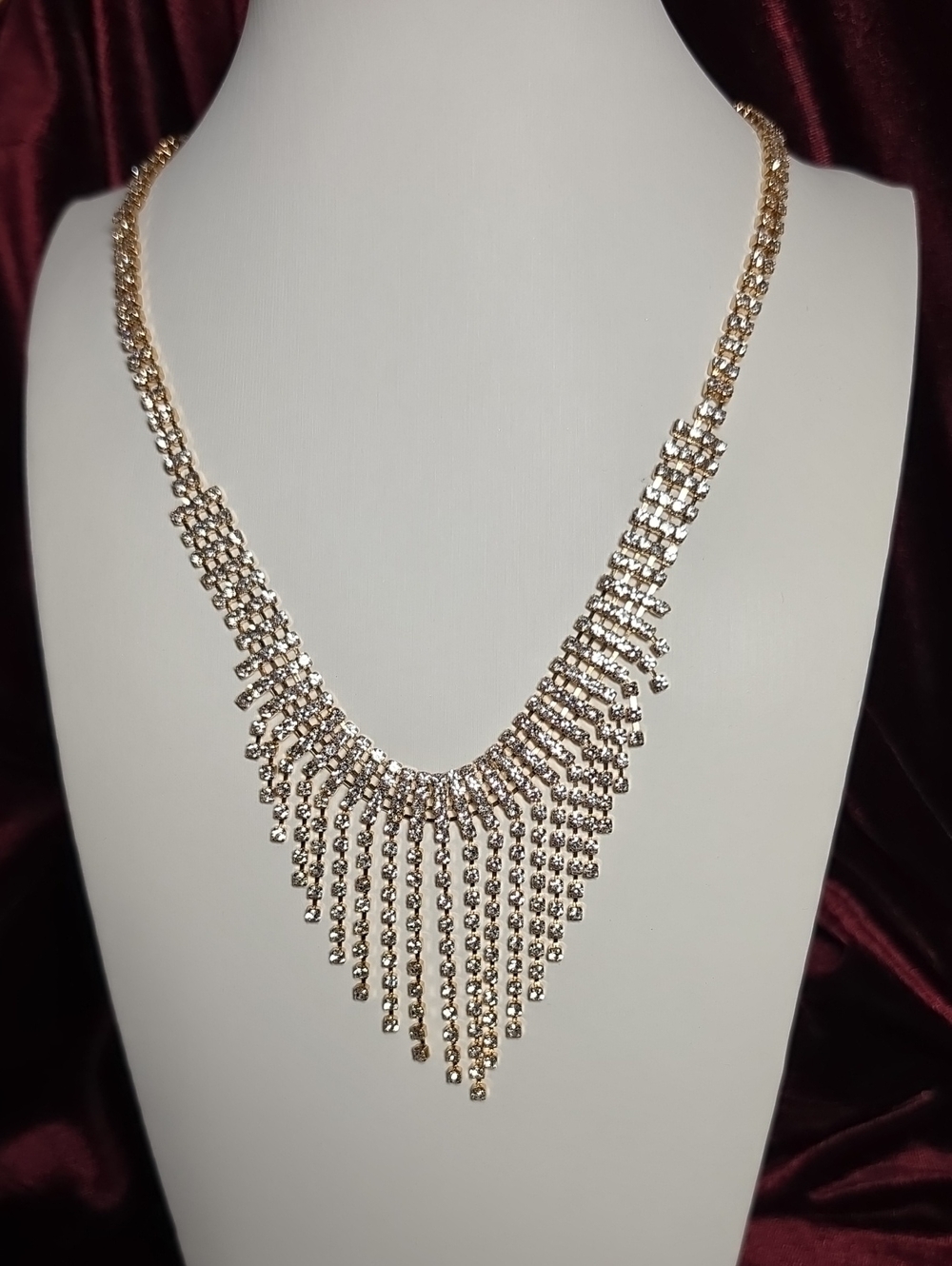 Daisy Fuentes Goldtone Fringe Crystal Statement Necklace